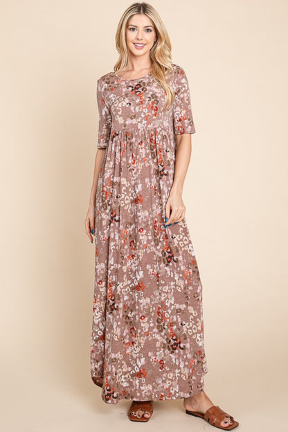 The Printed Shirred Maxi Dress is a versatile and stylish choice for any occasion, offering a flattering and comfortable fit. With its eye-catching print, this maxi dress adds a touch of fun and personality to your look. The shirred detailing not only accentuates your figure but also provides ease of movement and comfort.  S-XL