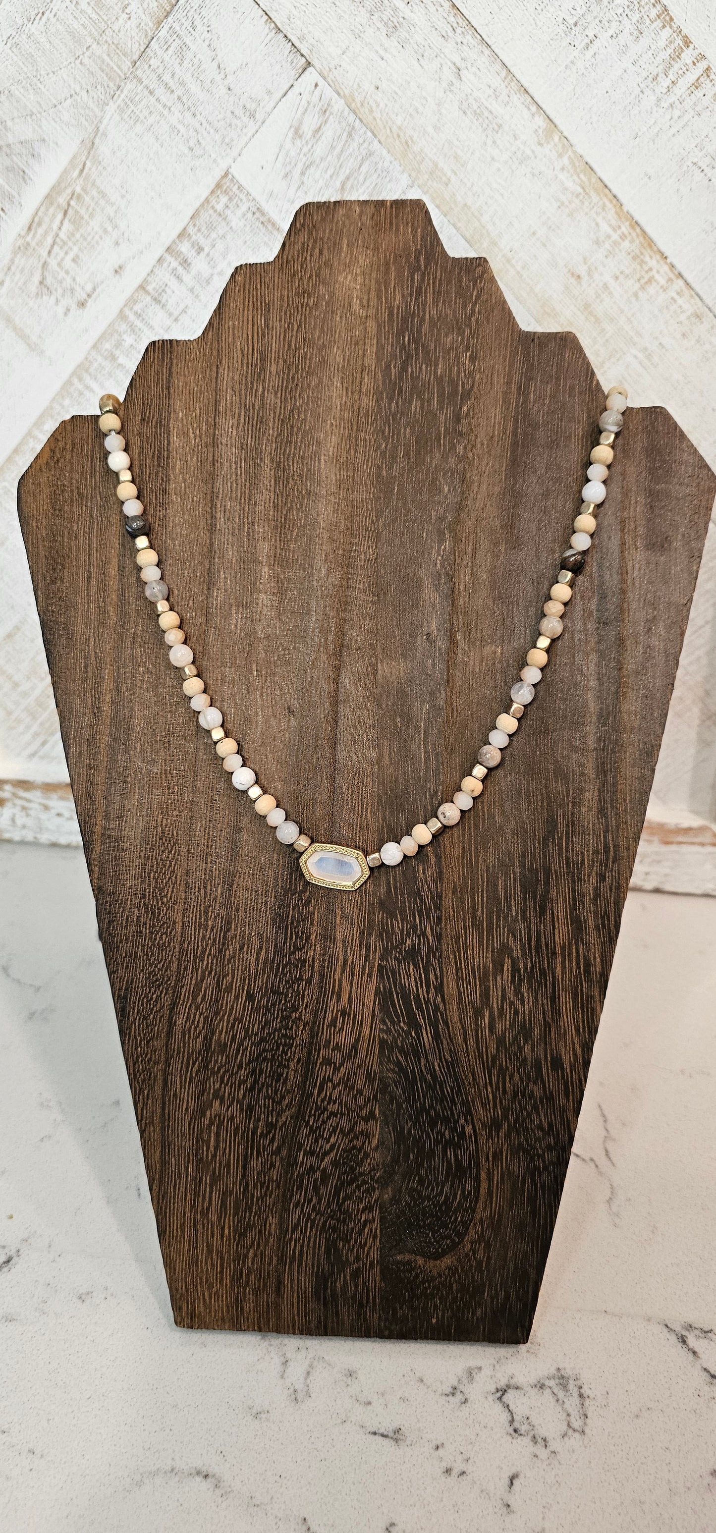 Adjustable Color: Gold chain, natural color beads & stones Limited supply!