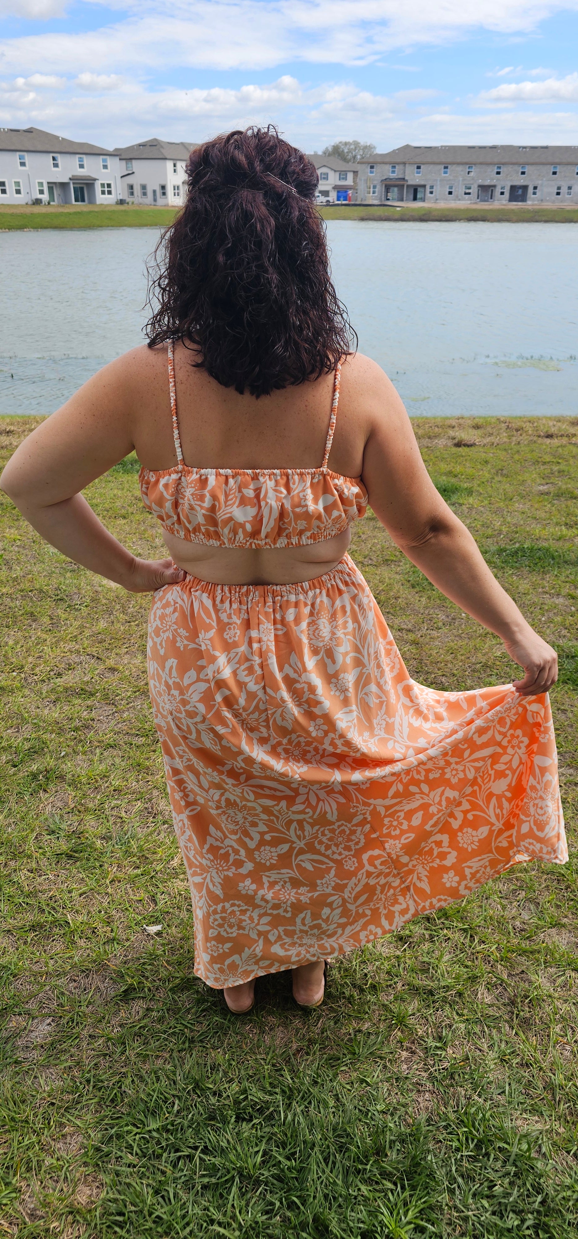 Greet the sunshine in style with the "Out For Lunch" maxi dress. It's got all the features you need for a lunchtime jaunt: square neckline, ruched spaghetti straps, and fun side and back cut-out details. Plus, it's made from lightweight and comfortable materials so you can explore a new lunch spot with ease! Let's get brunchin'! Sizes small through large.