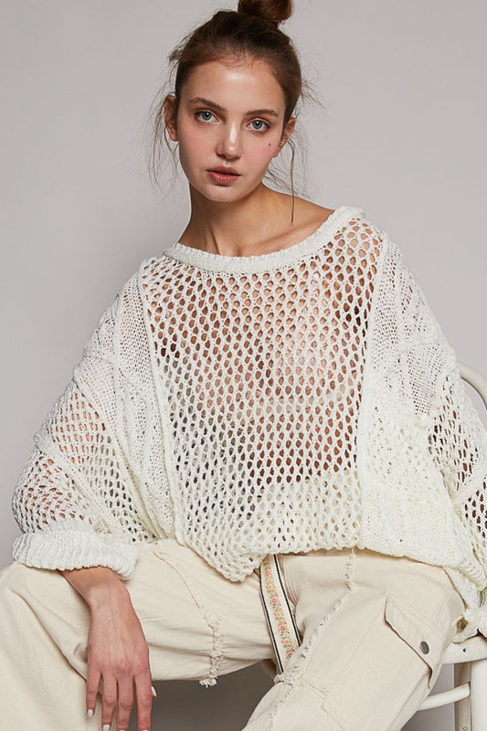 The Openwork Long Sleeve Knit Cover Up is a stylish and versatile piece that adds a touch of elegance to any outfit. The intricate openwork detailing on the sleeves and throughout the cover up creates a chic and sophisticated look. S - L