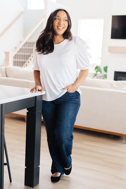 Look your best in the timelessly chic New Days Ahead White Blouse. Featuring a puff sleeve, a keyhole detail on the back, a classic white hue, and a comfortable jersey knit, this top is sure to be your new go-to for any occasion. S - 3X