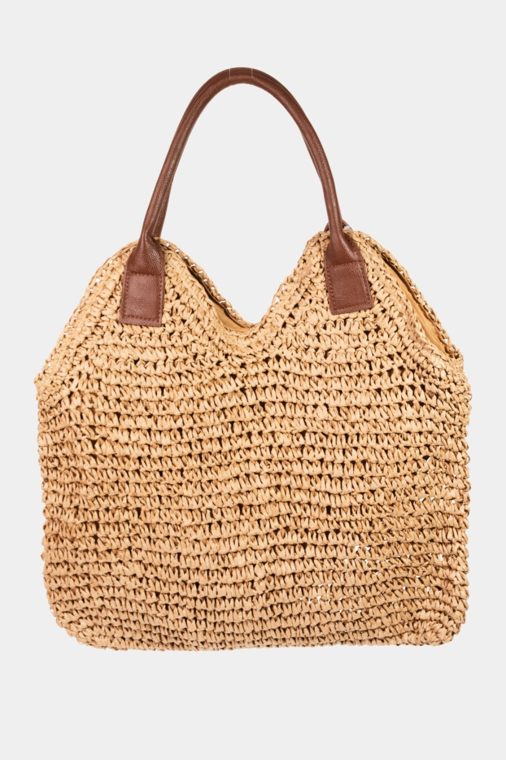Straw Braided Faux Leather Strap Shoulder Bag is a stylish and trendy accessory that combines the natural aesthetic of straw with the sophistication of faux leather. The braided straw detailing adds a touch of bohemian charm, while the faux leather shoulder strap provides durability and a modern edge.