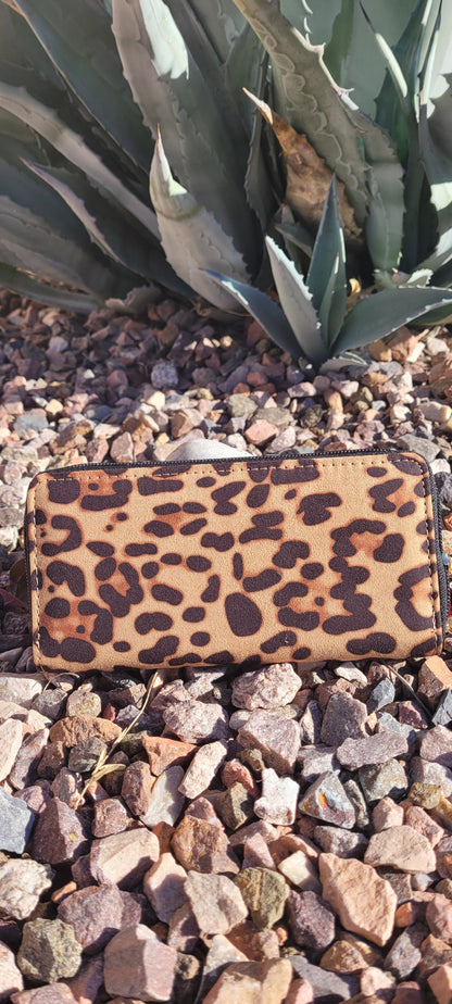 Leopard Print Wallet - Black & Brown - FINAL SALE