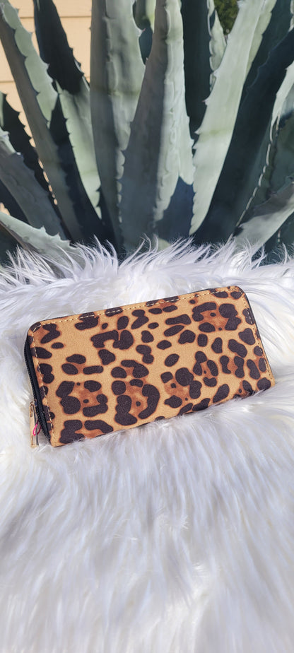 Leopard Print Wallet - Black & Brown - FINAL SALE