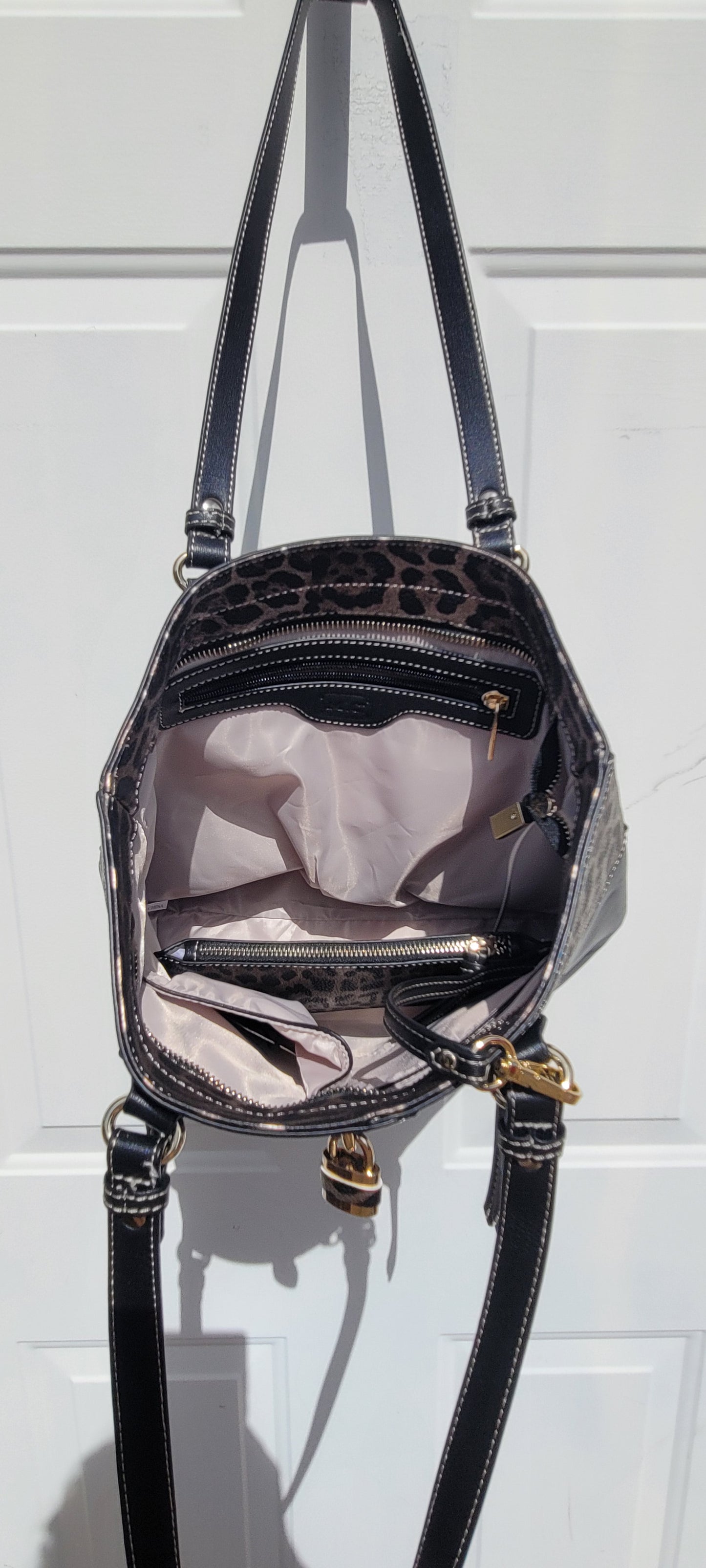 Out And About Black Leopard Purse