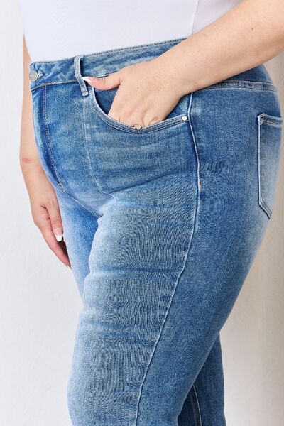 These jeans offer a flattering high-rise waist that accentuates your silhouette while providing a comfortable fit. The ankle flare design adds a touch of sophistication and pairs effortlessly with any shoe style, making them versatile for various occasions. With quality stitching and attention to detail, these jeans are not just a fashion statement but also durable for long-term wear.