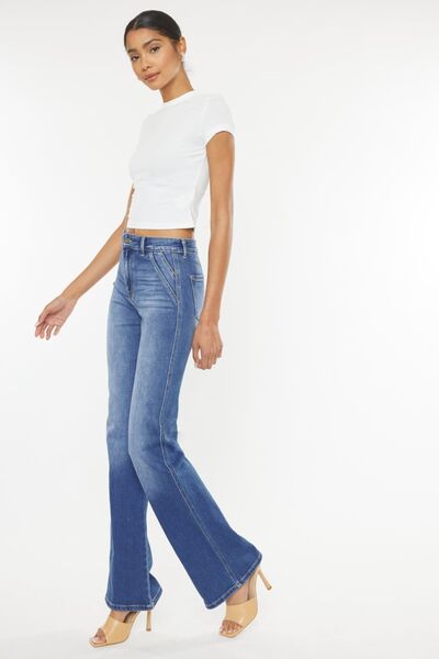 The Ultra High Waist Gradient Flare Jeans are a bold and fashion-forward choice for those who want to make a statement with their denim. With their ultra high waist, these jeans offer a flattering and cinched-in silhouette that accentuates the curves. The gradient flare design adds a unique and eye-catching element, creating a visually striking look. 1 -15