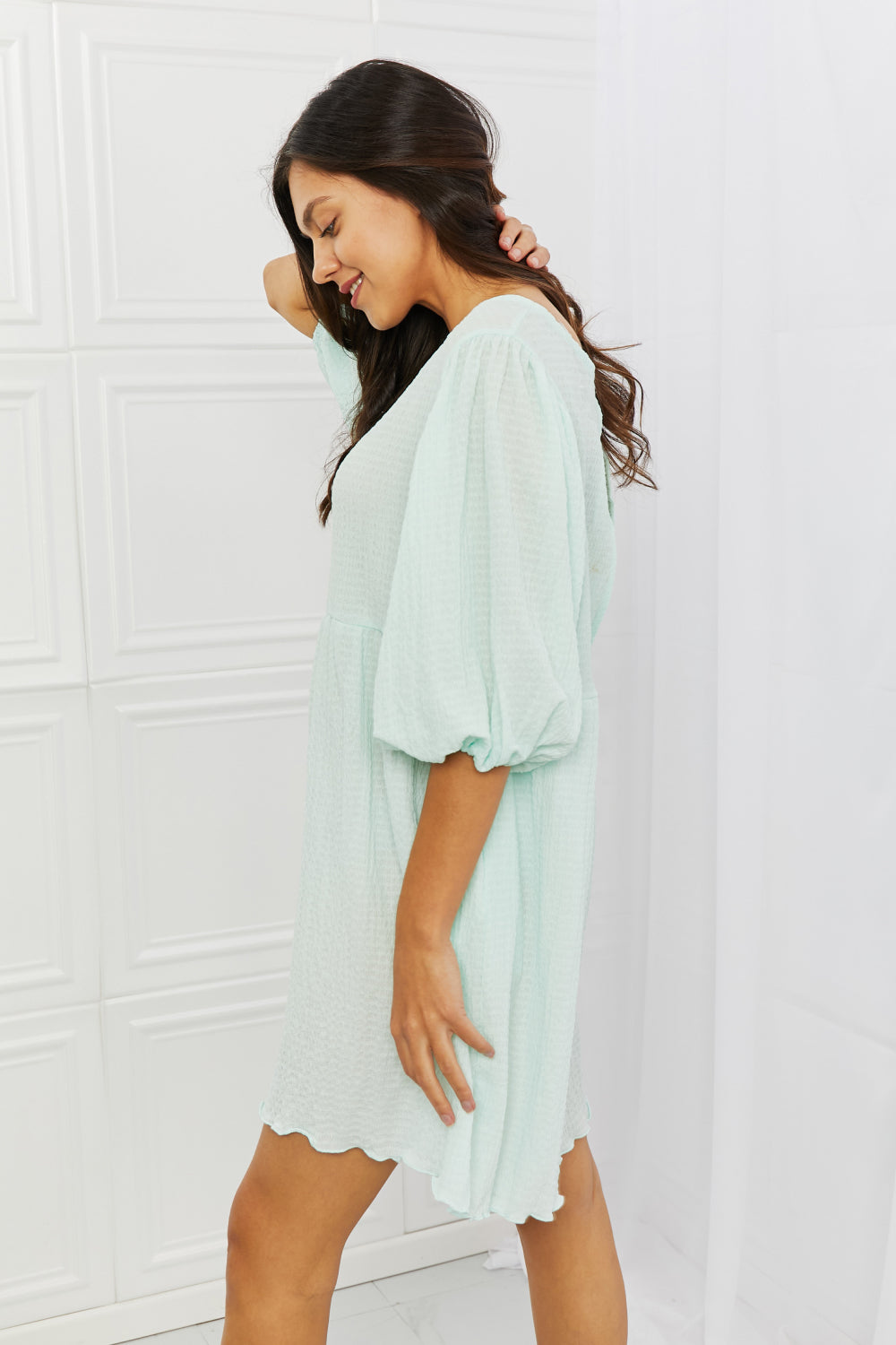*Exclusively Online* Puff Sleeve Mini Dress