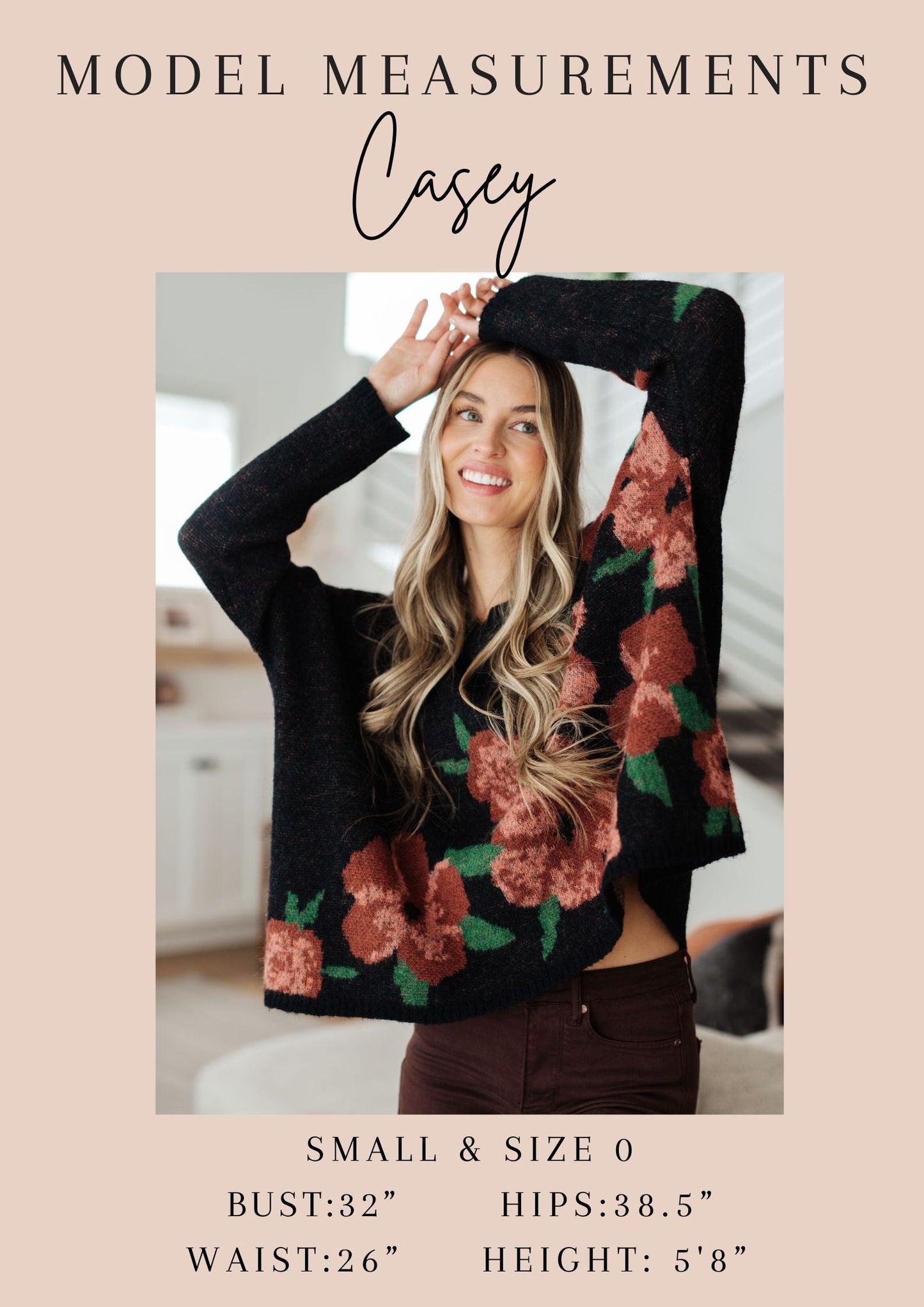 Stay comfortable and warm in our "Falling Flowers Floral Sweater". This medium weight sweater adorns adorable flowers for a charmingly cute touch. With the ribbed neckline, sleeve cuff, and hem, this sweater is a must-have for any fashion-forward individual. S - 3X