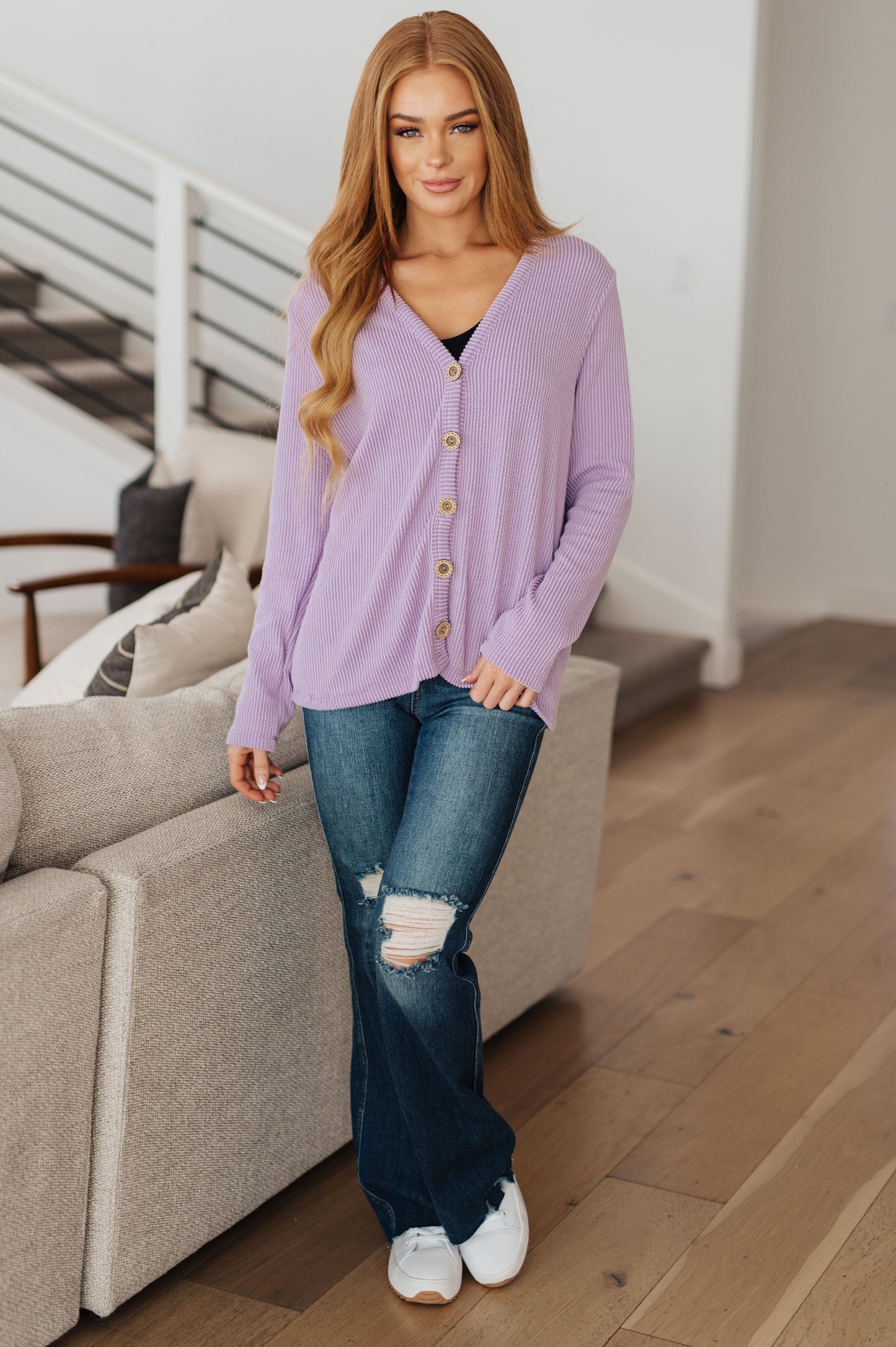 Look your best in the Dilly Dally Ribbed Cardigan. Featuring a chic v-neckline and textured rib knit design, this cardigan is comfortable yet stylish. Button front closure makes it easy to put on and take off, with a flattering easy fit. Feel confident and look great with the Dilly Dally Cardigan! S - 3X