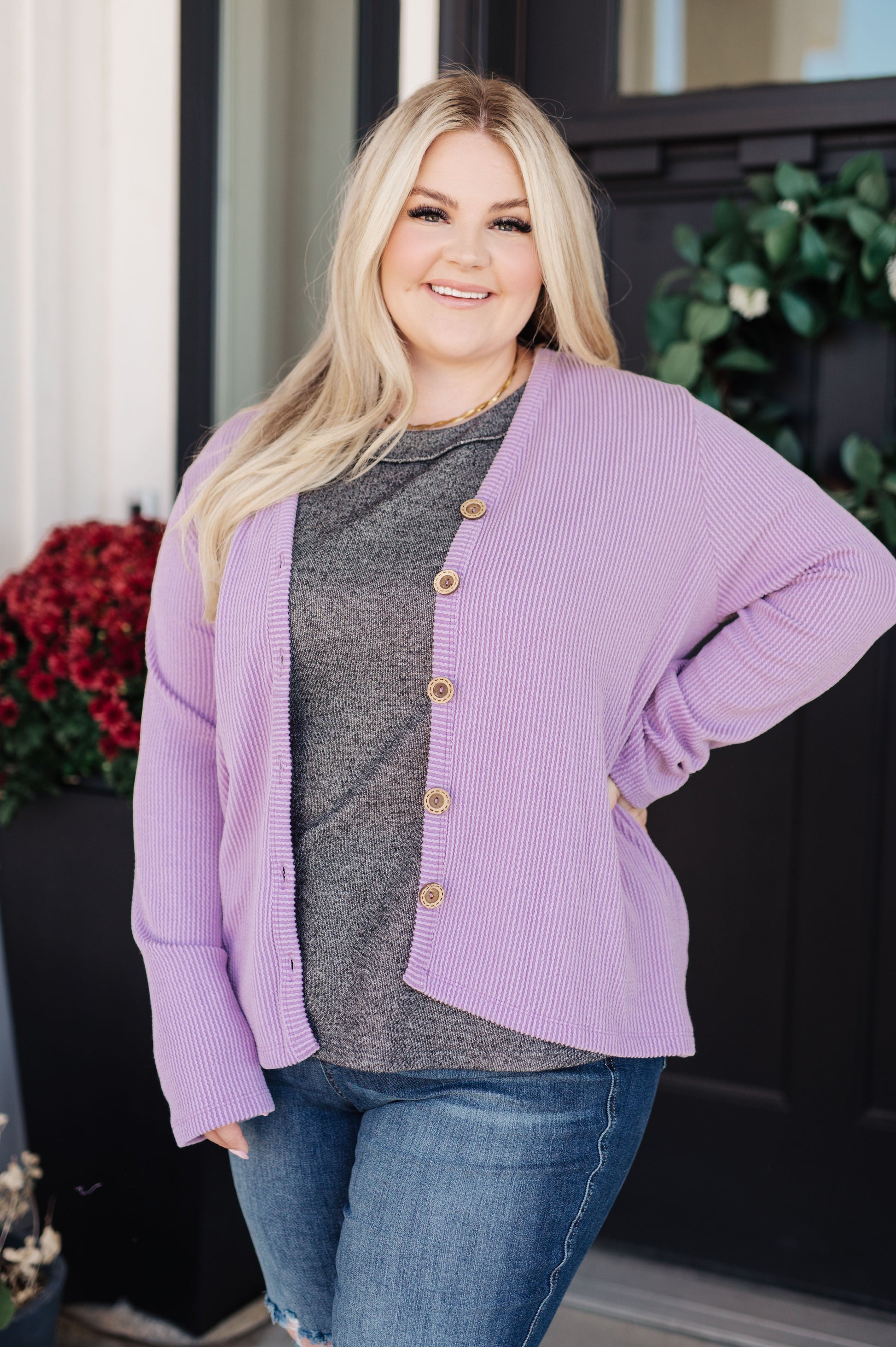 Look your best in the Dilly Dally Ribbed Cardigan. Featuring a chic v-neckline and textured rib knit design, this cardigan is comfortable yet stylish. Button front closure makes it easy to put on and take off, with a flattering easy fit. Feel confident and look great with the Dilly Dally Cardigan! S - 3X