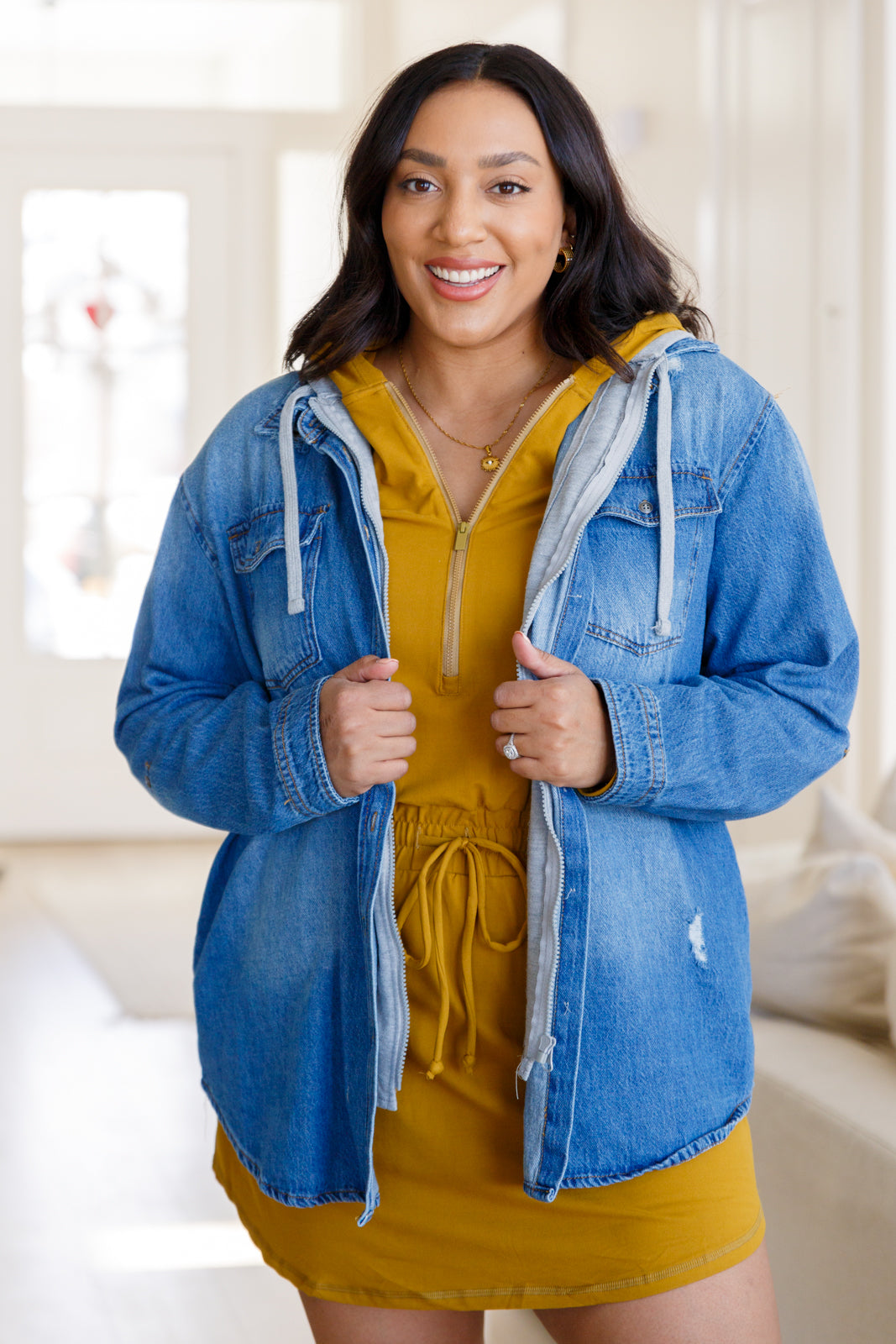 Retire those uncomfortable last season rompers with our Getting Out Long Sleeve Hoodie Romper. Made with brushed microfiber, this romper is super soft and breathable, perfect for all-day wear. The hood and drawstring waistline add a touch of style, while the patch pockets and lined shorts provide convenience. S - 3X