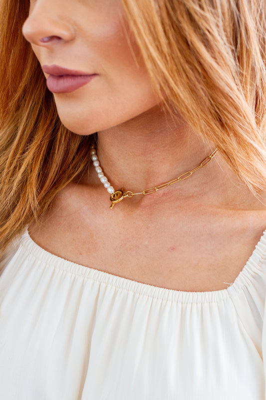 18K gold plated stainless steel means you can wear this piece to the beach, the pool, or even working out without worrying over tarnishing, green marks, or skin irritation.