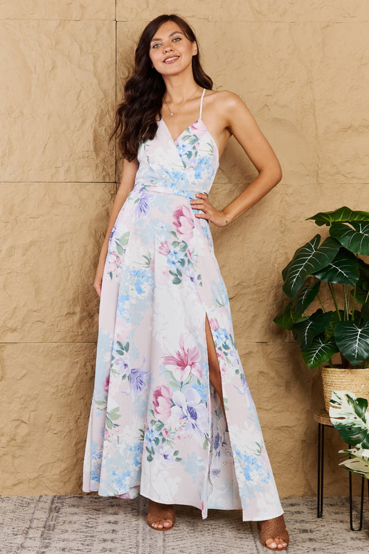 *Exclusively Online* Colorful Floral Print Sleeveless Maxi Dress