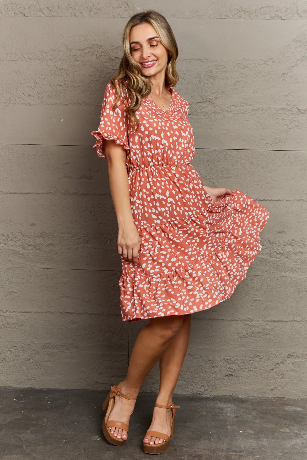 *Exclusively Online* Thoughts Printed Woven Ruffle Dress