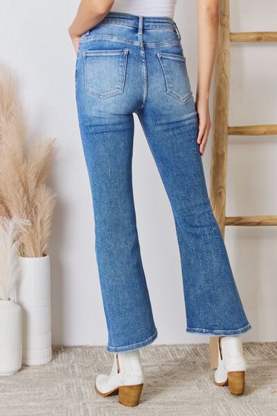 These jeans offer a flattering high-rise waist that accentuates your silhouette while providing a comfortable fit. The ankle flare design adds a touch of sophistication and pairs effortlessly with any shoe style, making them versatile for various occasions. With quality stitching and attention to detail, these jeans are not just a fashion statement but also durable for long-term wear.