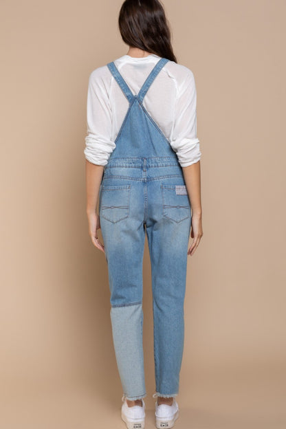 These Front Chest Zipper Slim Leg Denim Overalls are a stylish and modern addition to your wardrobe. The front chest zipper adds a unique and edgy touch to the classic overall design. With slim legs, these overalls provide a flattering silhouette and a sleek look. The denim fabric is durable and versatile, perfect for casual everyday wear. S - L
