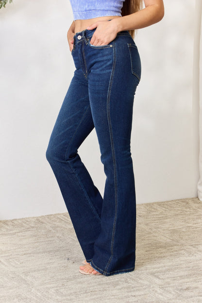 These jeans are the perfect mix of modern style and classic comfort. The slim fit hugs your curves in all the right places while the bootcut leg adds a touch of flair. Whether you dress them up with heels or keep it casual with sneakers, these jeans are a wardrobe staple for any occasion.