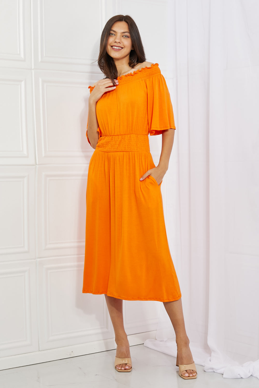 *Exclusively Online* In The Sun Flare Sleeve Dress